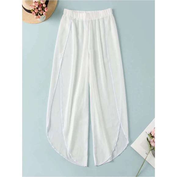 MBM Unlimited Other - Swim Cover Up Sheer Pants Side Split Beach White